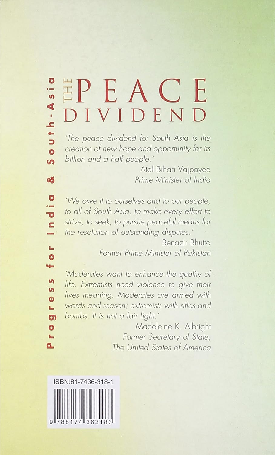The Peace Dividend: Progress for India and South Asia