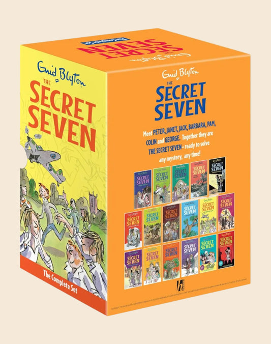 Orange Secret Seven 16-book paperback box set with illustrated slipcase and book covers.