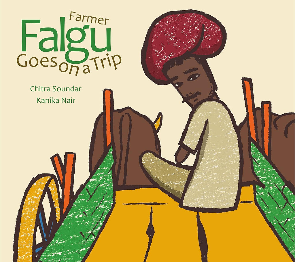 Illustrated children’s book cover: Farmer Falgu Goes on a Trip