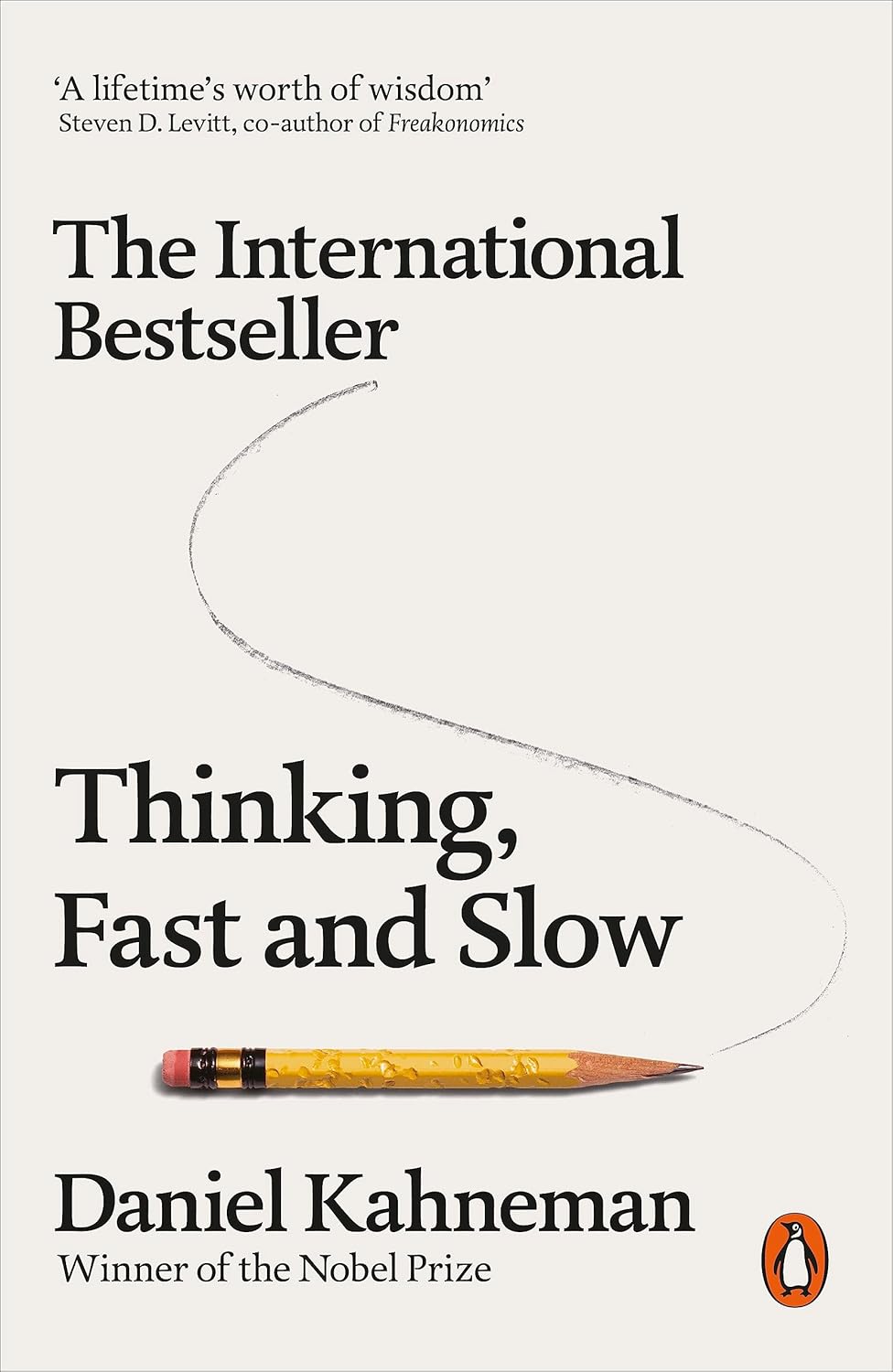 Thinking, Fast and Slow by Daniel Kahneman, English-language paperback cover.