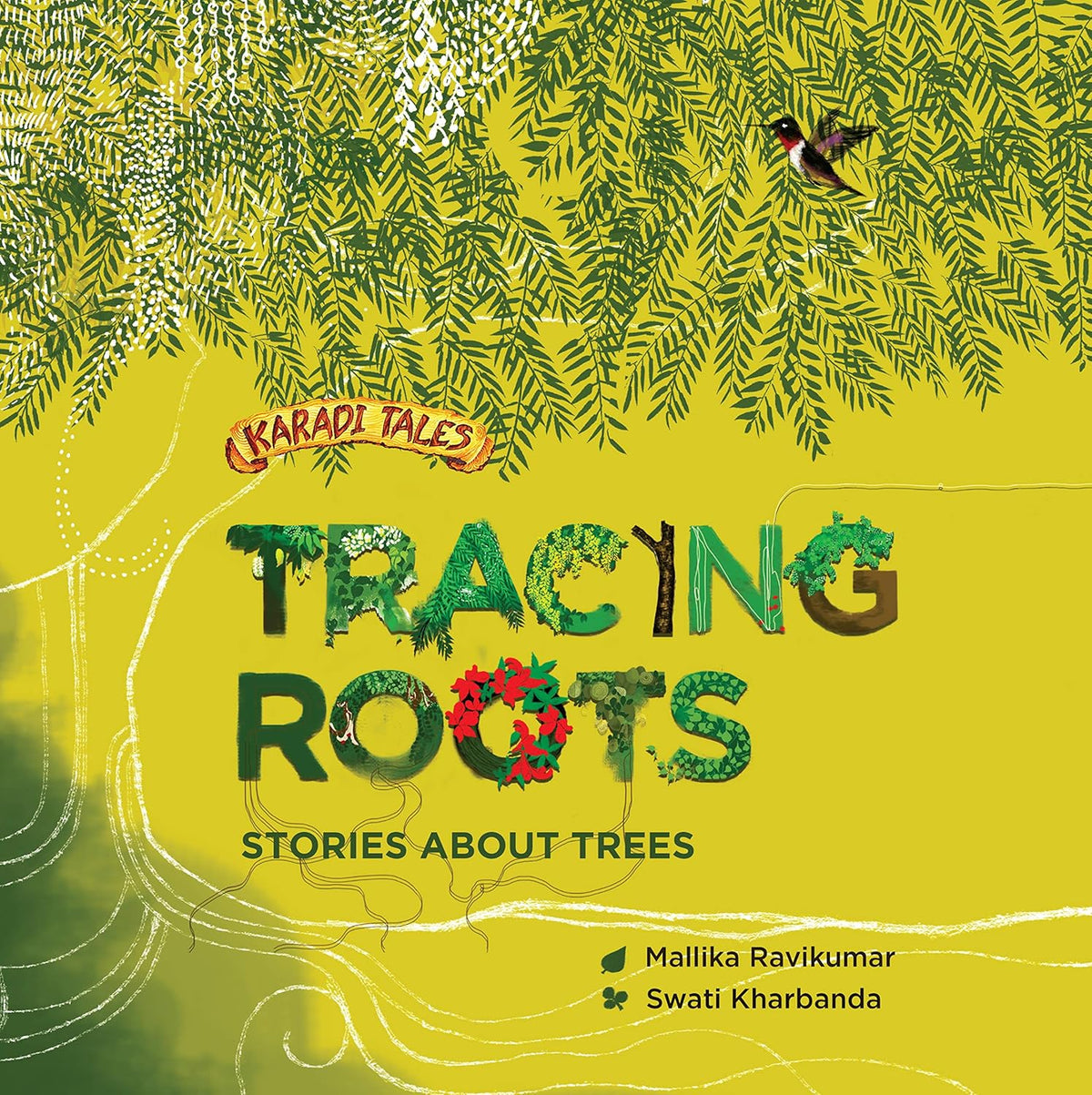 Illustrated children’s book cover: Tracing Roots